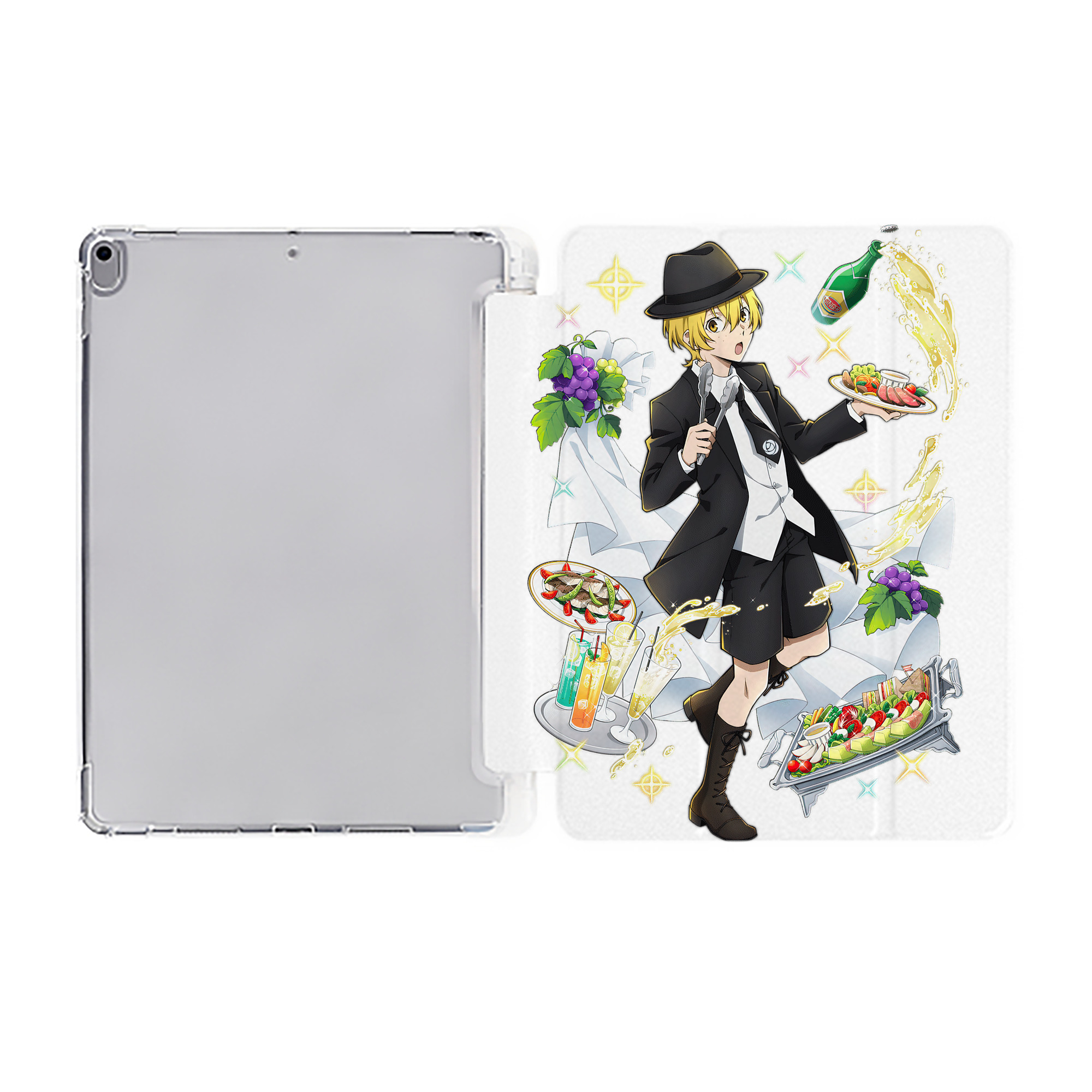 （画像用） 文豪ストレイドッグス Bungo Stray Dogs IPad ケース ペン収納付き 三つ折りスタンド PUレザー×シリコン 対応機種9.5/10.5/10.9インチ